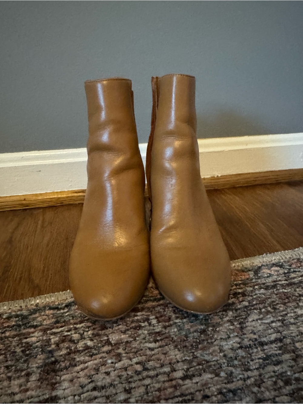 Able Women's Cognac Leather Ankle Booties